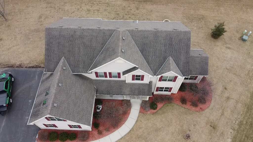 hail damaged roof replacement in dousman wi before006 Hail Damaged Roof Replacement in Dousman, WI